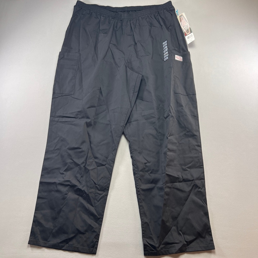 Scrub Zone By Landau Pants Womens 3XL Black Elastic Waist Classic Fit Medical